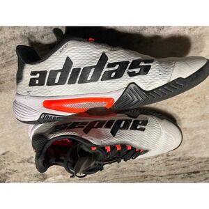 Adidas Barricade Tennis Shoes Mens 8 White Black Solar Red GW2964 Geofit Torsion